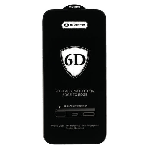 Aizsargstikls iPhone 11 – Tel Protect Full Glue 6D, melns — attēls 2