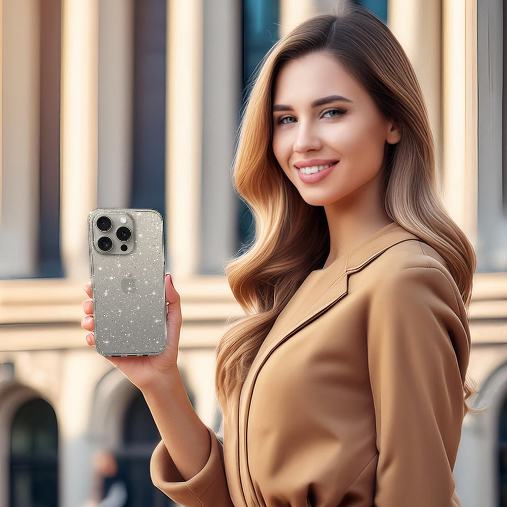Aizsargvāciņš iPhone 13 Pro – Crystal Glitter, sudraba — attēls 4