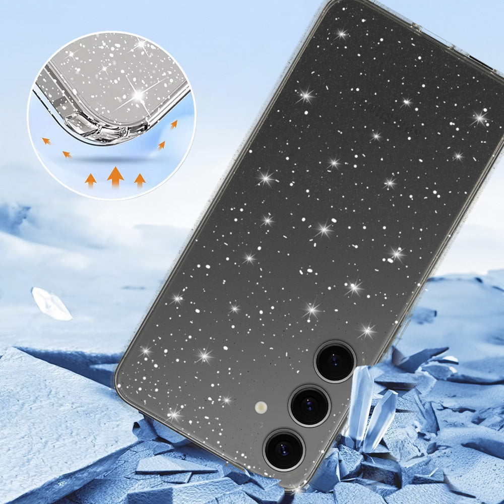 Aizsargvāciņš Samsung Galaxy A55 5G – Crystal Glitter, sudraba — attēls 3