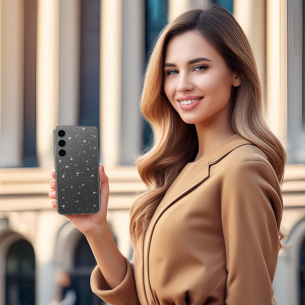 Aizsargvāciņš Samsung Galaxy A55 5G – Crystal Glitter, sudraba — attēls 4