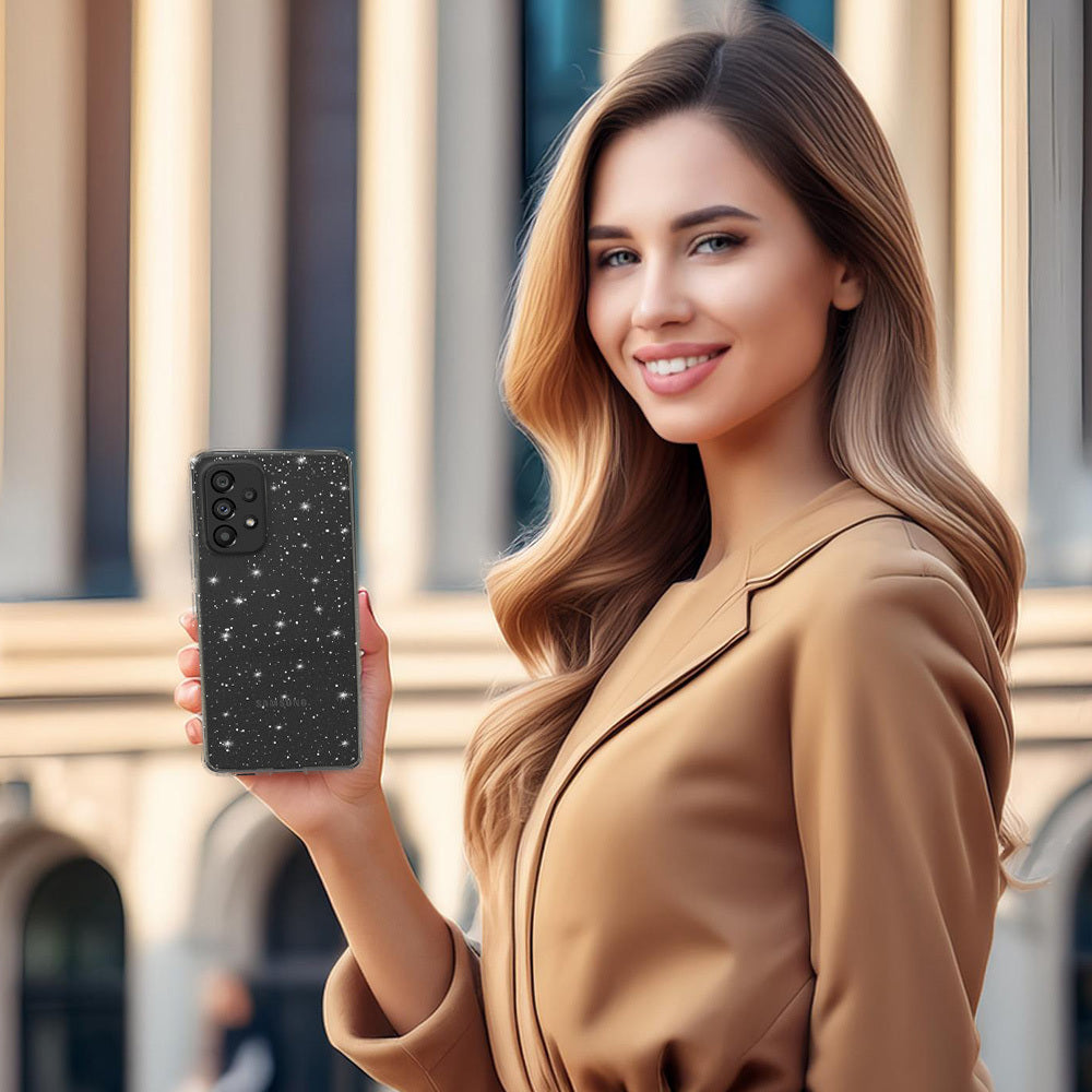 Aizsargvāciņš Samsung Galaxy A23 4G/5G – Crystal Glitter, sudraba — attēls 4