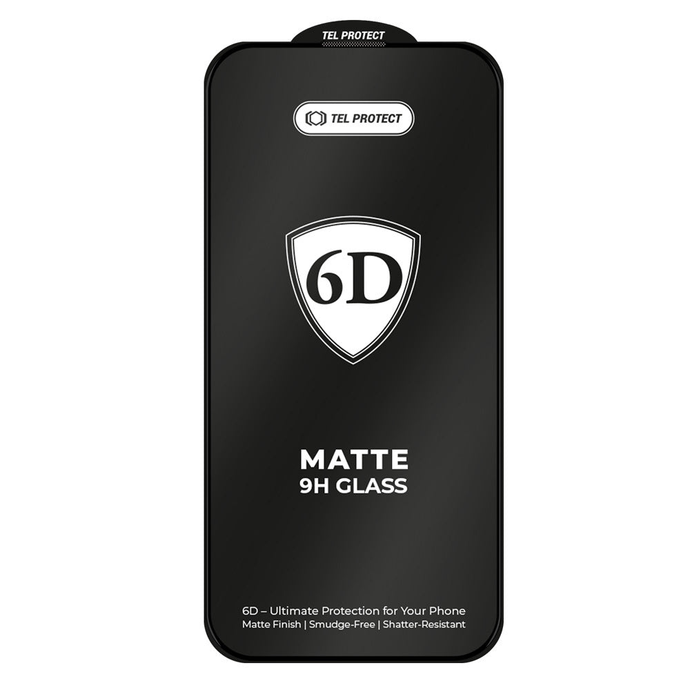 Aizsargstikls iPhone 16 – Tel Protect Full Glue 6D Matt, melns — attēls 3
