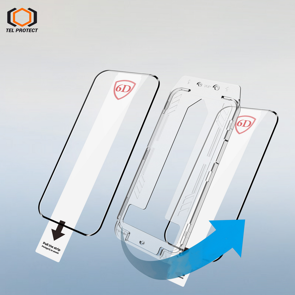 Tel Protect Dust-Free Easy Fit Privacy Full Glue 6D aizsargstikls iPhone 13/13 Pro/16E/17E, melns, 2 gab.
