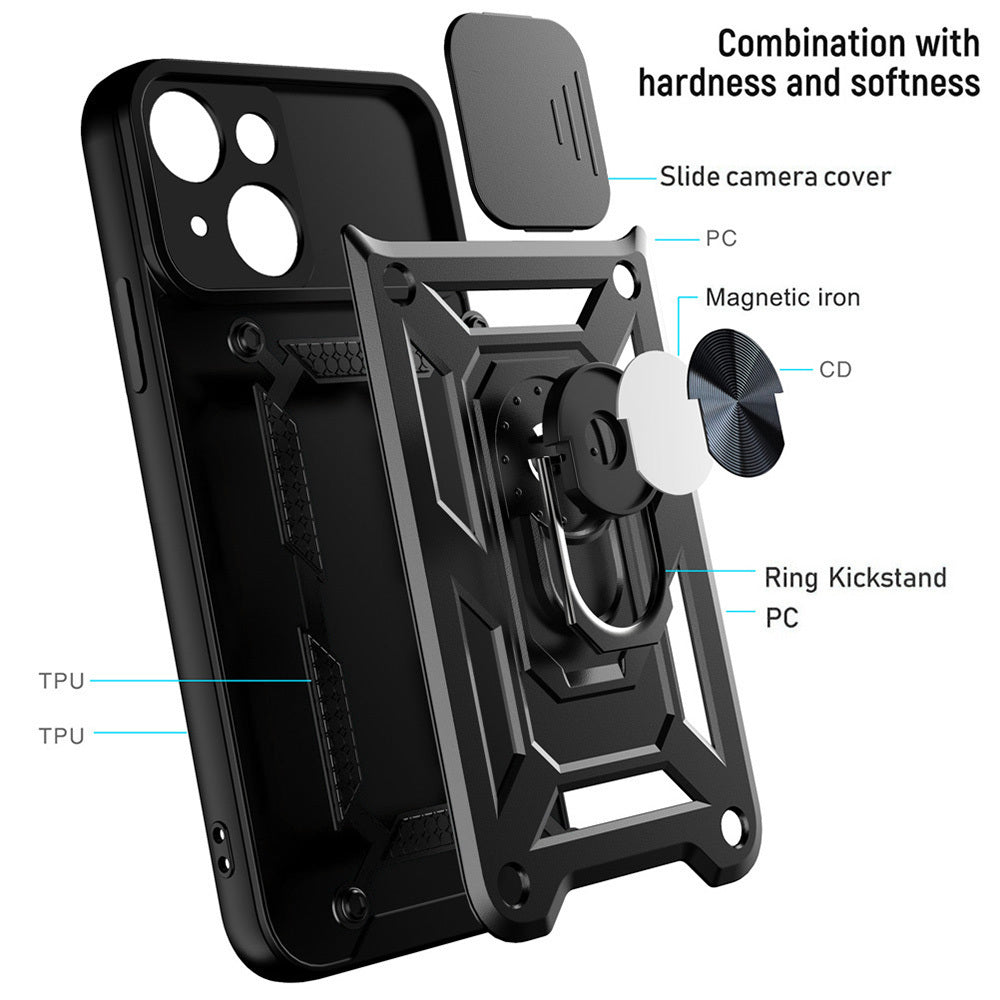 Slide Camera Armor aizsargvāciņš Xiaomi Redmi 17C 4G / Redmi 14C, melns