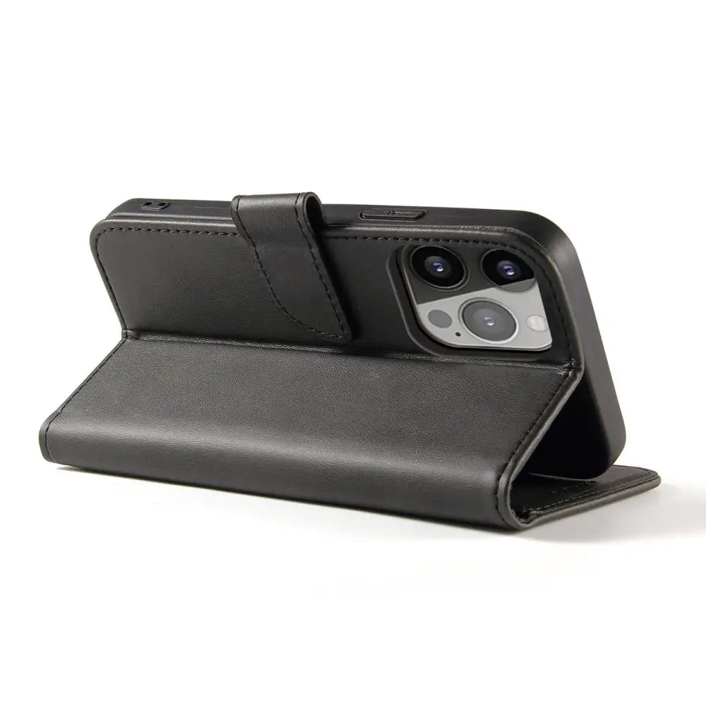 Magnet Case atverams maciņš iPhone 15 Plus ar statīvu, melns