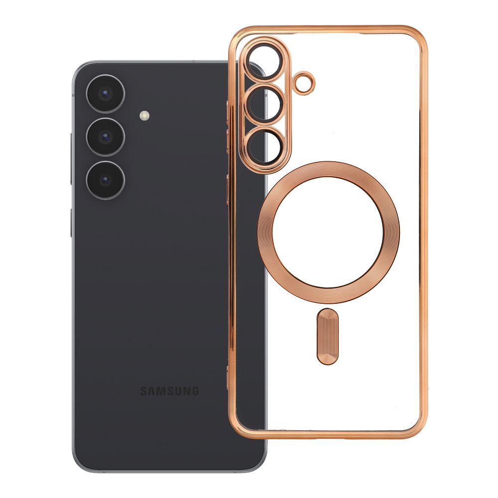 ELECTRO MAG COVER case compatible with MagSafe for SAMSUNG S25 FE gold