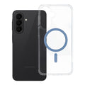 Case for Samsung A27 Drop Glue Colorful Ring Mag Cover compatible with MagSafe light blue