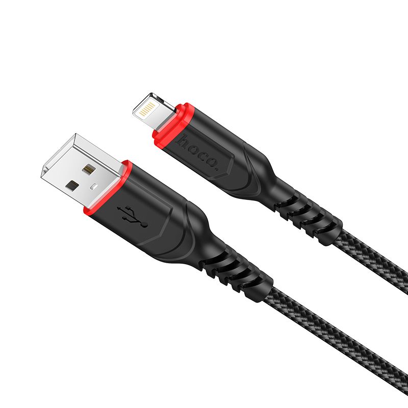 Hoco X59 USB-A – Lightning kabelis, 2,4 A, 3 m, melns
