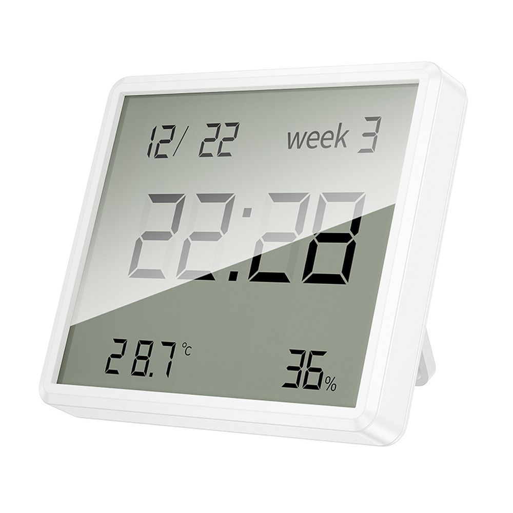 Hoco HX41 digitālā telpas klimata stacija ar pulksteni, balta
