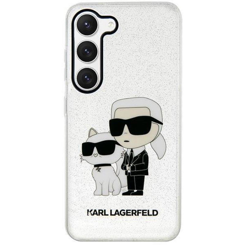 Karl Lagerfeld Glitter Karl & Choupette vāciņš Samsung Galaxy S23 Plus, caurspīdīgs — 5