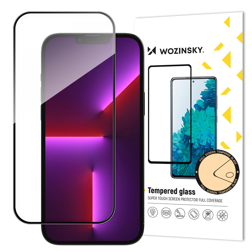 Wozinsky Full Glue aizsargstikls iPhone 15 Pro, melns rāmis