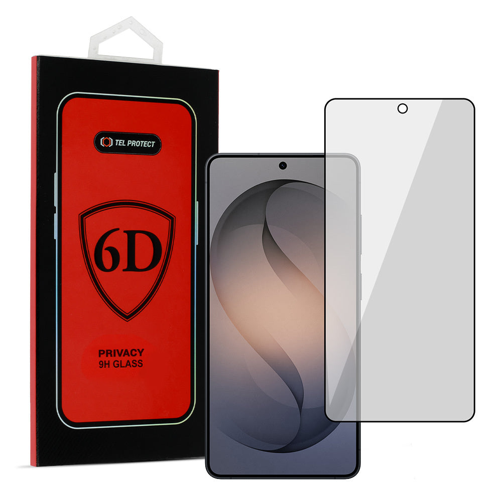 Aizsargstikls Samsung GALAXY S26 ULTRA – Tel Protect Full Glue 6D Privacy (with fingerprint unlock), melns
