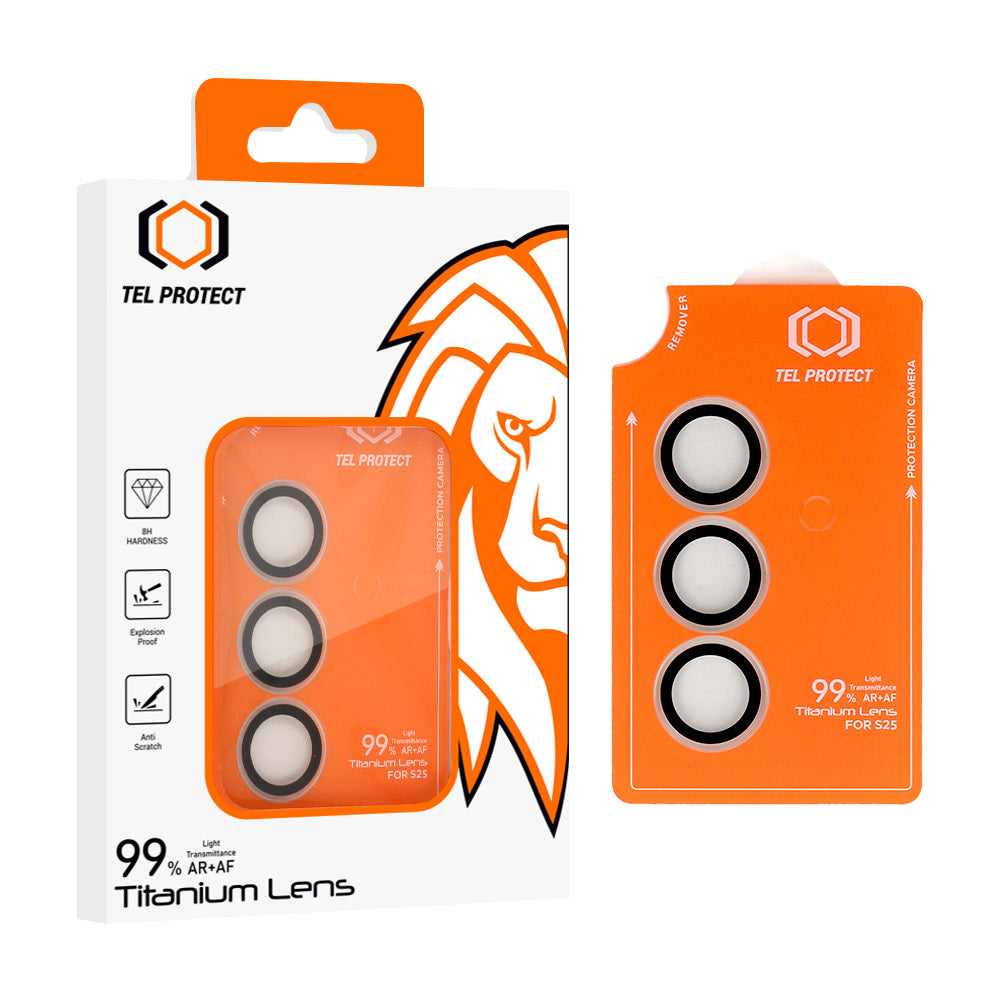 Kameras aizsargstikls Samsung Galaxy S26 Plus – Tel Protect Titanium Lens 99% AR on camera (lens 3 pcs), caurspīdīgs