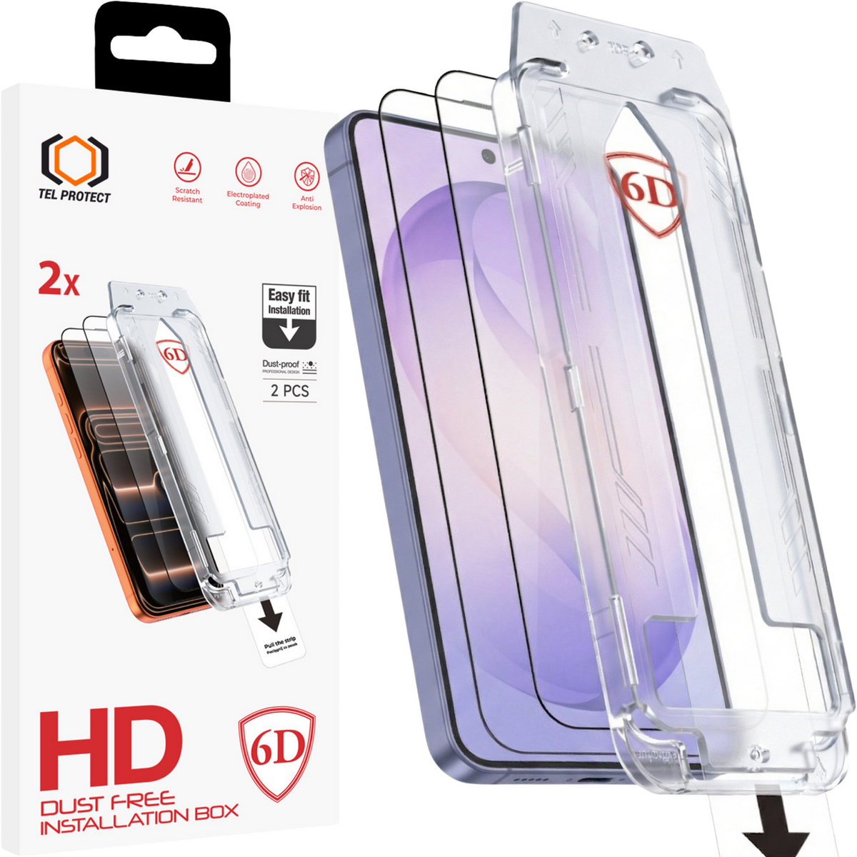 Tel Protect Dust-Free Easy Fit Full Glue 6D aizsargstikls Samsung Galaxy S26 Ultra, melns, 2 gab.