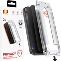 Tel Protect Dust-Free Easy Fit Privacy Full Glue 6D aizsargstikls iPhone 13/13 Pro/16E/17E, melns, 2 gab.