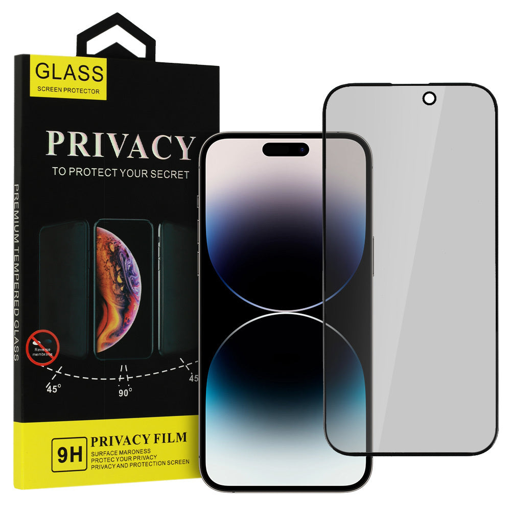 Aizsargstikls iPhone 14 – Privacy, melns