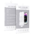 Aizsargstikls iPhone 13/13 PRO/14/16E/17E – Full Glue Easy-Stick Box, melns