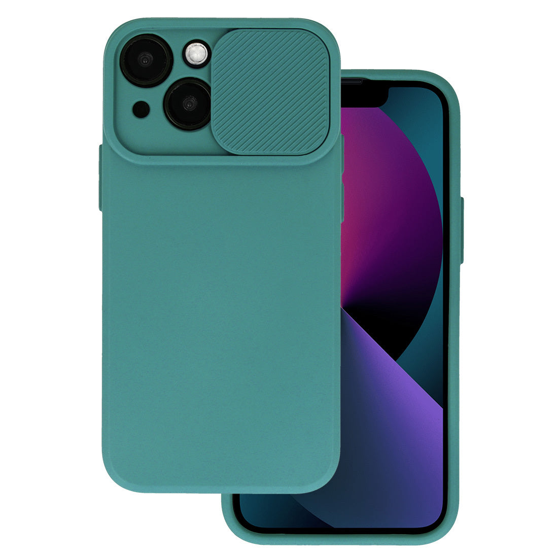 Aizsargvāciņš iPhone 15 – Camshield Soft, tumši zaļš