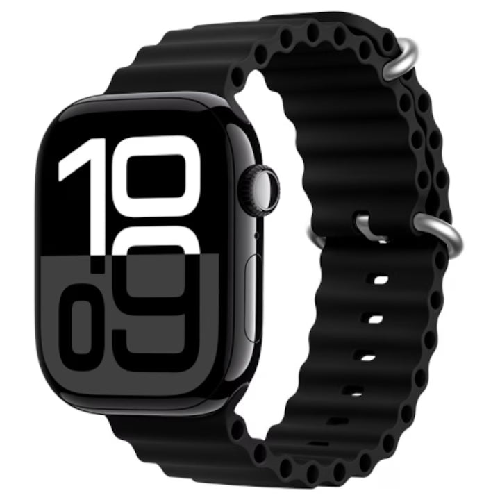 Silikona siksniņa Apple Watch 42/44/45/49 mm – melna