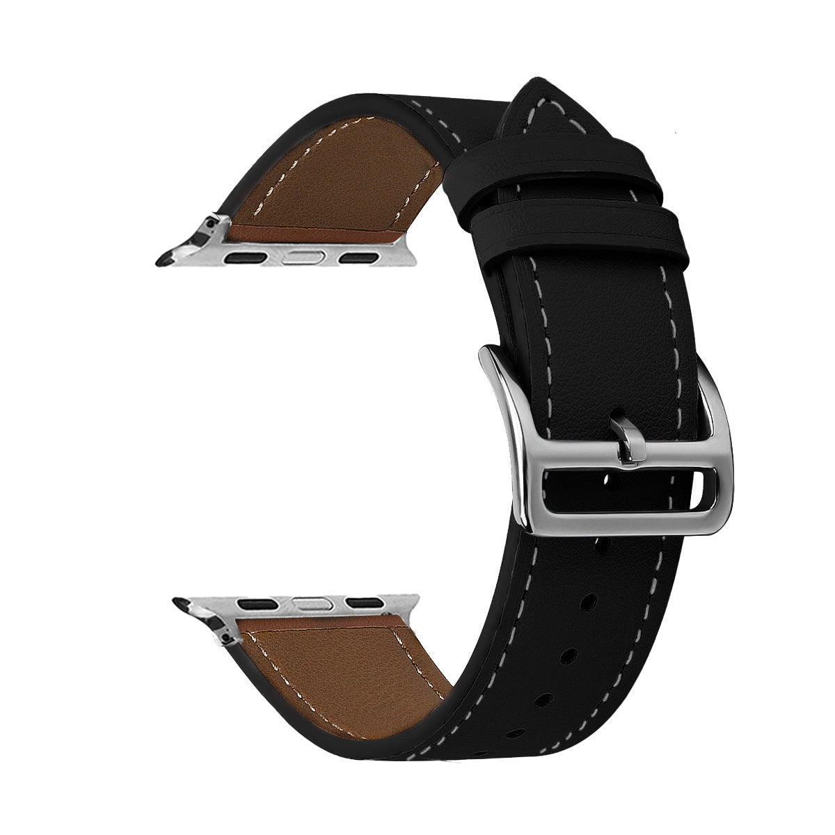 Ādas siksniņa Apple Watch 42/44/45/49 mm – melna